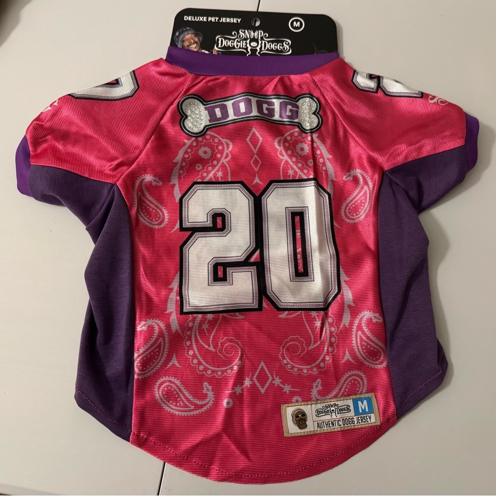 New Pink Purple Snoop Dogg Doggie Dogs polyester bling Jersey “20” Medium M